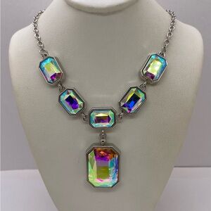 Vintage Huge AB Crystal Chunky Necklace